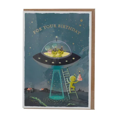 Ohh Deer Aliens Birthday Card