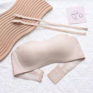 Maniyun One-piece Strapless Bra Women Seamless Anti Slip Multiway Bra Small Chest Push Up Invisible Bra Lingerie