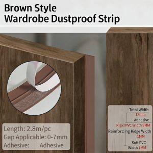 Q-1151 STORE 2.8M Cabinet Door Dust Strips Self-Adhesive TPE Dust-proof Strip  Blackout Strip Insect-proof