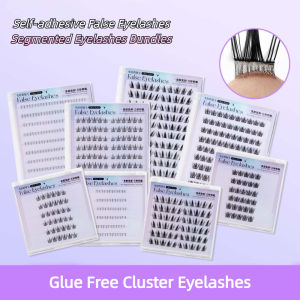 KINTHAZER Tự làm Lông mi cụm không keo Cá nhân Lông mịn Lông mi giả tự dính Dụng cụ làm đẹp thời trang Trang điểm Bó lông mi phân đoạn Phụ nữ