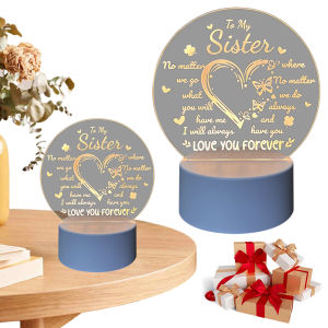 【New Arrival】 Customised Acrylic Night Light Gift for Sister Mum from Daughter Son Bright LED Night Lamp for Bedroom and Special Occasions