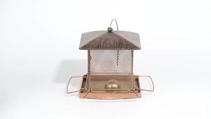Large Capacity Garden Bird Feeder Heavy Duty Iron Bird Feeding Equipment Squirrel Proof Hanging Parrot Feeding Station Farmhouse