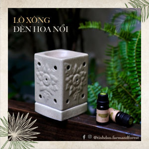 Đèn Xông Tinh Dầu Đèn Hoa Nổi Đốt Nến Farm & Forest Tặng Nến Thơm Phòng Khử Mùi Đuổi Muỗi