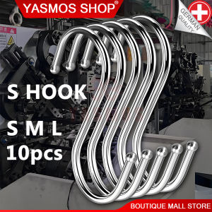 10pcs S Shaped Hooks Stainless Steel Metal Storage Hooks For Kitchen Pan Pot Holder Hanger Hanging Rack Hooks