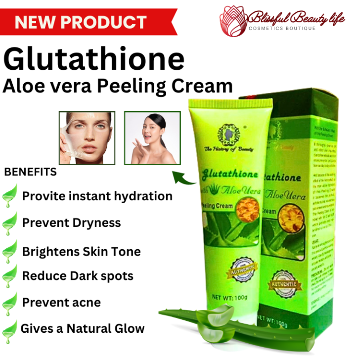 the history of beauty glutathione with aloe vera THE HISTORY OF BEAUTY GLUTATHIONE WITH ALOEVERA- Glutathione With Aloe Vera  Magic Peeling CreamTHE HISTORY OF BEAUTY GLUTATHIONE WITH ALOEVERA-  Glutathione With Aloe Vera Magic Peeling Cream main image 0