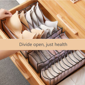 Foldable Underwear Storage Box Socks Organizer Box Space-saving Multifunctional Washable Wardrobe Box for Bras Underwear Socks Wrdrobe Storage Tools Washable Portable Large Capacity