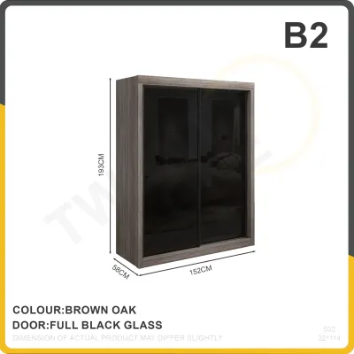 [SG Seller] Twentyone Solid Plywood Sliding Door Wardrobe (5FT /6FT Available + Free Installation)