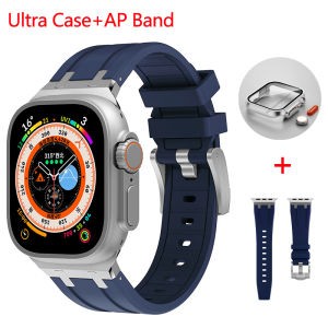 Silicone Strap and Case for Apple Watch Band Ultra 49mm 9 8 7 45mm 41mm Sports Soft Rubber Band IWatch 6 5 4 SE 44mm 42mm 40 38mm Bracelet