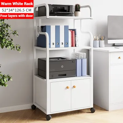 XUXU Office Printer Rack With Cabinet Storage Rack Portability Multi Layer Shelves Iron Storage Filing Cabinet Pejabat Rak Storan Fail Kabinet办公室文件柜带轮