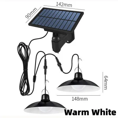 Solar Pendant Light Hanging Lamp Waterproof Remote Control Adjustable Indoor Outdoor Garden Shed Emergency