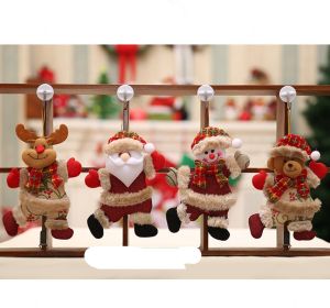 TaroBall 2021 Cute Xmas Plush Santa Claus Doll Ornaments Toys Christmas Tree Pendants Hanging Party Desktop Decor Christmas Decorations for Home Kid Gift
