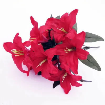 KOREANS BUNGA LILY 104512 1 TANGKAI 10 CABANG BUNGA UNTUK DEKORASI PESTA WEDDING BUNGA PLASTIK