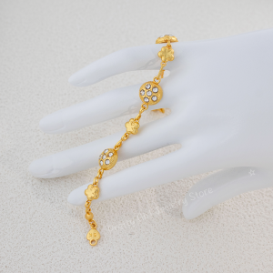 18K  Gold Korean Bracelet Chain Bracelet With Diamonds Adjustable Jewelry For Women For Christmas Gift For Women Fashion Birthday Flower Rhinestone Bracelet Heart-Shaped Adjustable Bracelet