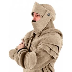 Áo hoodie nam Halloween kiểu hiệp sĩ có mũ bảo vệ khuỷu tay dây rút mặt nạ chui đầu túi kangaroo màu trơn áo khoác ngoài. cos Quần Áo