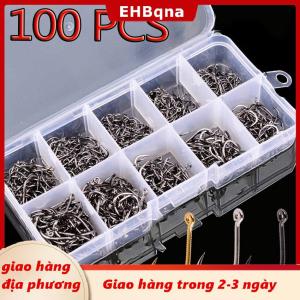 [COD] EHBqna 3PF Ship within 24 hours 100Pcs Móc Câu Cá Đặt Thép Carbon Vòng Tròn Duy Nhất Câu Cá Móc Bay Câu Cá Chép JIP Có Dây Thép Không Gỉ Cá Chép Cá Chép Phụ Kiện