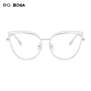 OQ BOGA แว่นตากรอบตาแมวขนาดใหญ่สำหรับทั้งผู้หญิงและผู้ชายแว่นคอมพิวเตอร์ป้องกันรังสีจากป้องกันแสงสีฟ้า5สี