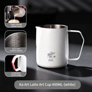BINCOO Coffee Latte Cup Milk Frohter Pitcher Italian-Style Spouted Latte Art Cup Milk Frothing Pitcher Latte Art Tool 400ML/600ML