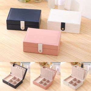SWEET Large Capacity Jewelry Boxes Portable PU Leather Necklace Ring Earrings Organizer New High Quality Jewelry Display Case Women