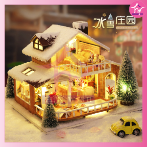 [Ready Stock] DIY Dollhouse Miniature Teenagers Dollhouse Kits Mini Furniture Decoration Kids Miniatures Collection Adults DIY Toys with Music Box