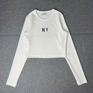 Áo Croptop nữ MLB chính hãng chất coton mềm mại co giãn thoải mãi phom ôm nhẹ tôn dáng tay dài phong cách layering