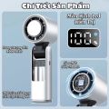 Quạt Sò Lạnh Mini Cầm Tay Tích Điện 100 Mức Gió, Pin 4000mAh, Có Sò Lạnh, Màn Hình Led, Gấp Xoay Tiện Lợi, Đèn Pin,Tặng Kèm Dây Đeo. 