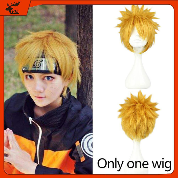 Uzumaki Naruto wig for men for kids Naruto Cosplay Anime Halloween