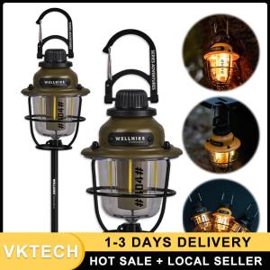 Stepless Dimming Vintage LED Tent Light for Camping and Hiking with Portable Design and Long Battery Life