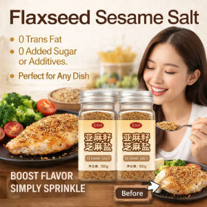 Flaxseed Sesame Salt Natural Healthy Seasoning Rich in Omega 3 and Fiber Benefits Superfood Seasoning for Health and Cooking