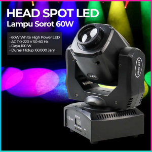 COD Cepat Lampu Sorot LED Spotlight 12 Degree 8 Color Waterproof RGBW IP20 60W 220V / Lampu sorot panggung warna warni jarak jauh putih bergerak kecil mini bisa muter berputar beam - BLACK