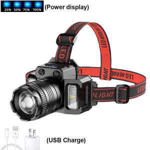 BUCKLOS Head Flashlight LED Headlamp Waterproof Zoomable Outdoor Fishling Light