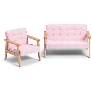 [SG SELLER] Kids Sofa Armchair / Childrens Room Wooden Baby Kindergarten Cute Little Sofa Baby Sofa / Fabric / Leather