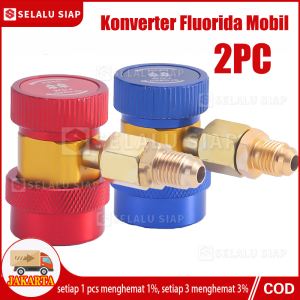 2Pcs Adjustable AC Mobil Fluoride Converter AC R134A Quick Coupler Konektor Adaptor Fitting Tinggi Rendah Manifold Selang
