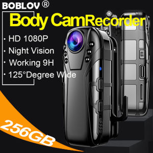 BOBLOV L02 Body Mini Camera Night Vision HD1080P 1500mAh 256GB 125°Degree Wide Lens Sport Action  Motion Detect Police Camera Video Audio Recorder BodyCam Camcorder Motorcycle Bike Dash Cam For Vlogging