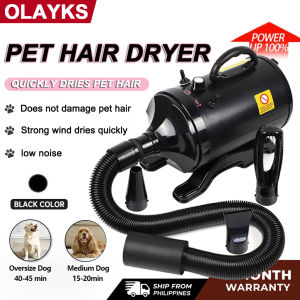 Pet Fast Hair Dryer Blower 6500W Low Noise Pet Grooming Blower Supplies For Dog and Cat With Nozzles Pet Dryer Adjustable Speed And Temperature Control Dog Blow Drye