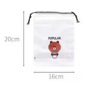 Kantong Motif Beruang Travel Pouch Organizer Transparan Anti Air Serbaguna