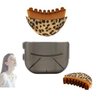 RBRY Portable Lymphatic Contour Face Brush Leopard Print Chin Reduce Puffiness Contour Massager for Jawline Gifts Multi-function Lymphatic Drainage Face Brushs