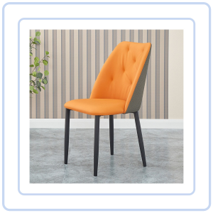 【COZYCASA】Upholstered PU Leather Dining Chair / Modern Dining Chair with Black Legs