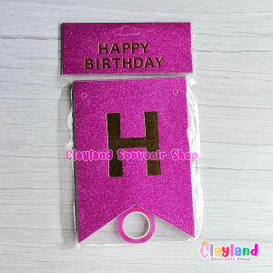 Glitter Happy birthday Banner with Glitters Gold letters Glittered Party Decorations