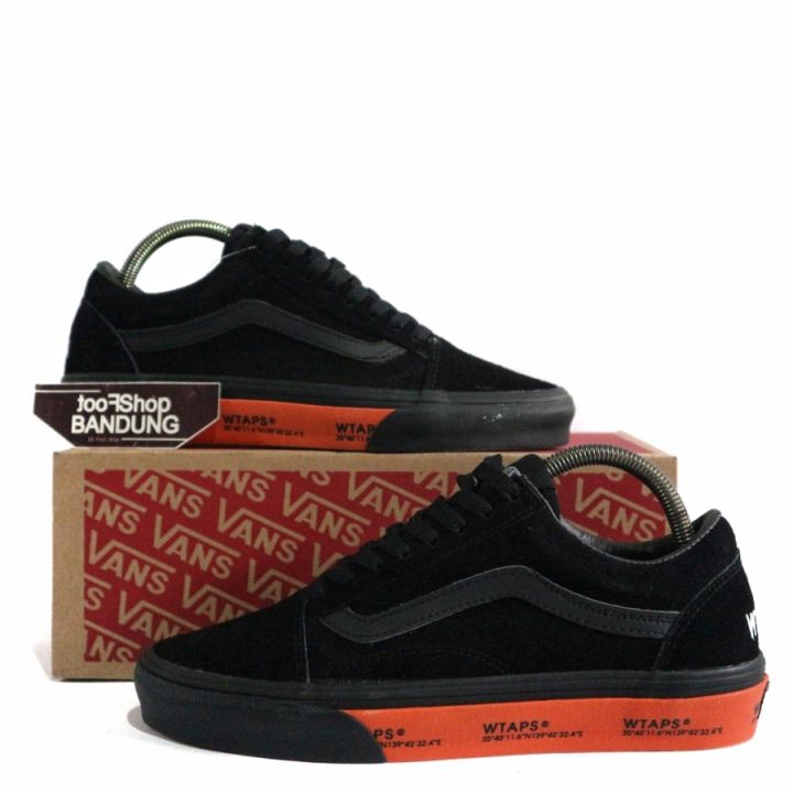 Sepatu Vans Old Skool WTAPS Black Orange Suede Ukuran 40 44 DT