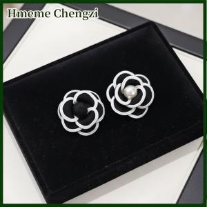 Hmeme Black Fabric Camellia Flower Brooches For Woman Brooch Pins Dress Shirt Fashion Accessories Gift