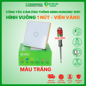 Công Tắc Cảm Ứng Wifi Hunonic Mặt Vuông 1 NÚT