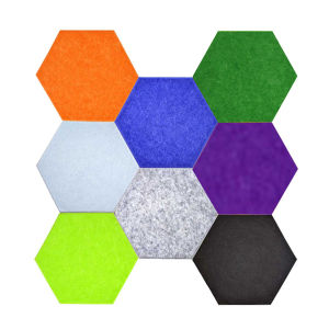 BEIYIN 12 Pcs Hexagon Polyester Fiber Acoustic Panels SoundProof Padding Sound Absorbing Board Noise for Wall Decoration Sound Insulation Panels for Home Studio/Offices/KTV/Gaming Rooms