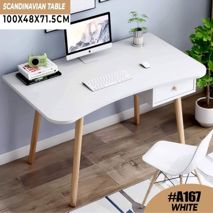 Computer Table/Laptop Table/Scandinavian Table 100cm one drawer made of ...