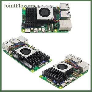 JointFlowers Pwm Tốc Độ Có Thể Điều Chỉnh Fan Đen Bạc Màu Xanh Làm Mát Tản Nhiệt Cho Raspberry Pi 5 Hoạt Động Mát Nhôm Tản Nhiệt