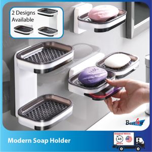 BEST4U Double Drawer Style Soap Holder Soap Storage Holder Wall Mounted Soap Box Soap Drain Box Shower Organizer excited Bekas Sabun Mandi