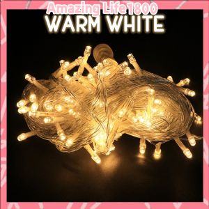 Extendable 100 LED 10M Twinkle Starry Fairy String Outdoor Festive Lighting Decoration Lamp Waterproof Decor Lights