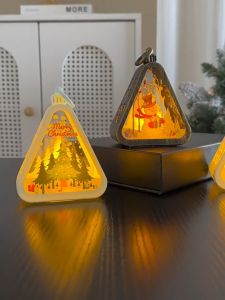 Christmas Flame Light Vintage Night Lights Night Santa Light Home Xmas Ornament Christmas Gift