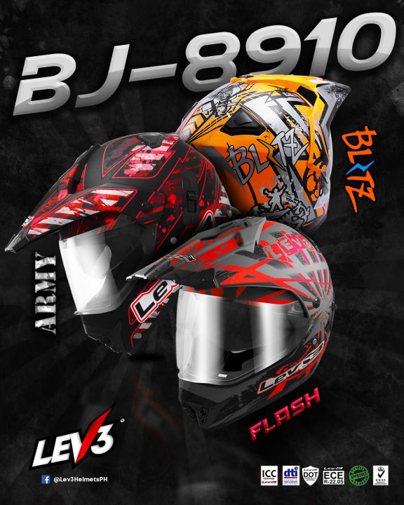 Lev3 store motard helmet