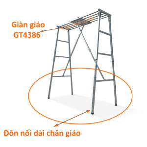 Giàn giáo di động đa năng - giàn giáo gấp gọn thông minh cao 1m55 - 1m83 tùy chỉnh mặt đứng 160x36cm nặng 15 - 22kg chắc chắn