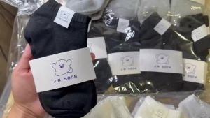 ถุงเท้าข้อสั้น สีพื้น สําหรับทุกเพศ 10 คู่